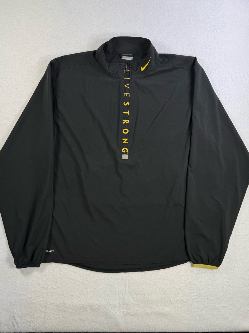 Nike Livestrong 1/4 Zip Pullover M Black FitDry Golf Windbreaker